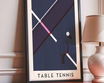 Table Tennis Art Print | Minimalist Sports Poster | Bold Ping Pong Wall Art