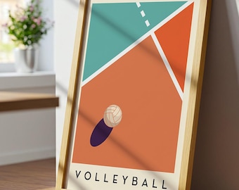 Volleyball Art Print | Minimalist Sports Wall Art | Bold Geometric Sports Poster
