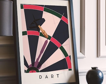 Darts Art Print | Minimalist Sports Wall Art | Bold Geometric Poster for Home