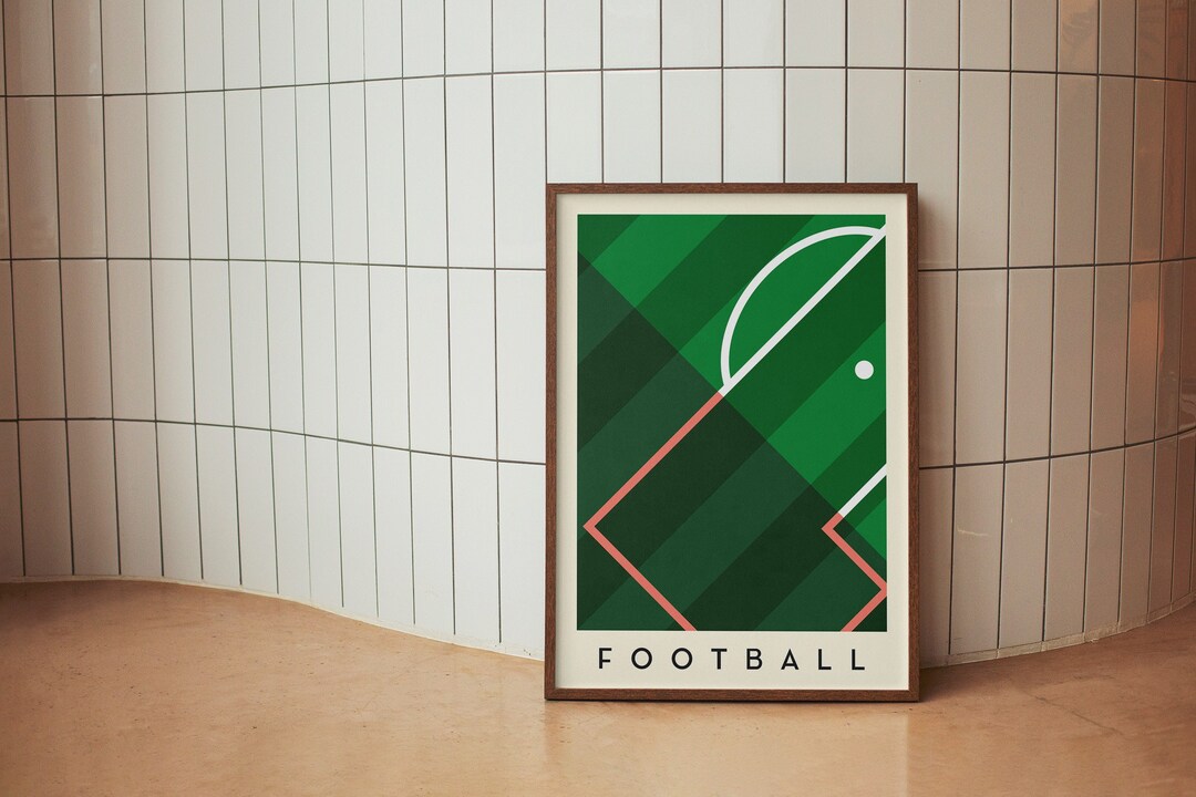 Football Print | Minimalist Sports Wall Art | Modern Game Room Decor ...