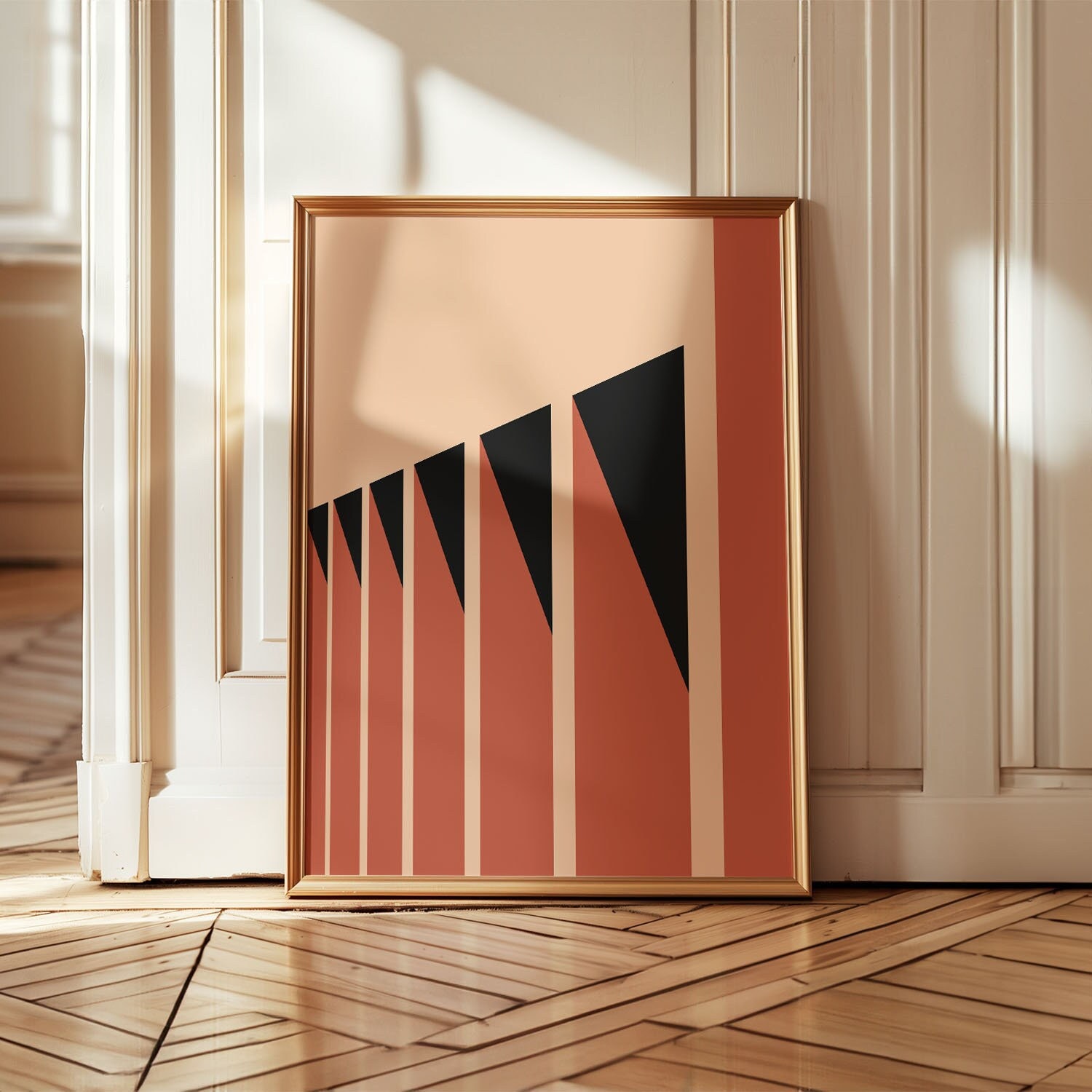 Bauhaus Architecture: Sunset | Building Columns and Shadow Poster | Minimal Architectural Illustration Art Print | Unique Bauhaus Art No.001