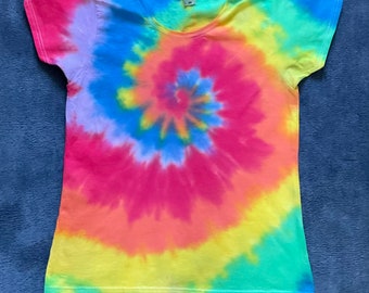 Tie Dye Swirl Ladies Tie Dye T-shirt, summer clothing,festival clothing, gifts for wife, gifts for sister, gifts for daughter,gifts for aunt