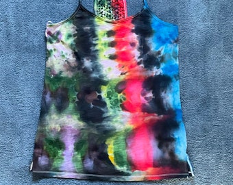 Cosmic Radiation Ladies Tie Dye T-shirt, summer clothing,festival clothing, gifts for wife, gifts for sister, gifts for daughter, gifts for