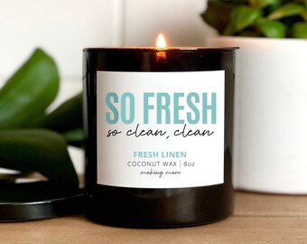 So Fresh & So Clean Coconut Wax Candle, Funny Sarcastic Gift
