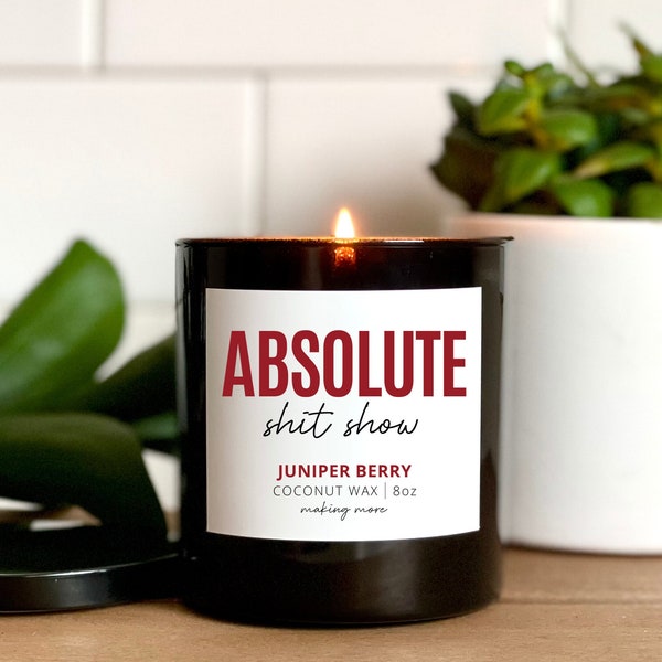 Absolute Shit Show Scented Coconut Wax Candle, Funny Gift, Snarky Candle, Gift for Best Friend, Funny Candle, gift for coworker