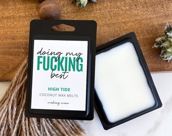 Doing My Fucking Best, High Tide, Funny, Snarky, Sarcastic Wax Melts, Strong Scented, Long Lasting, Clean, Wax Tart Melts