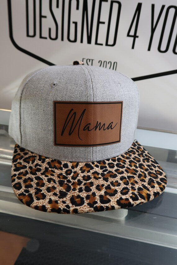 Cheetah Print Leather Brim Cap Top Headwear Leopard Print Cap w/ Textured Leather Bill  main image 4