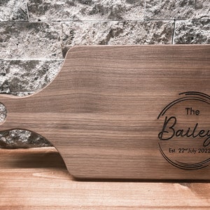 Walnut charcuterie board, custom gift, cheese board, wedding, house warming. Personalized cutting board