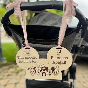 Mouse Trip Stroller spotter, Custom Stroller Tag, Wheelchair Tag, Scooter Tag, Vacation Stroller Tag, Princess Trip Stroller