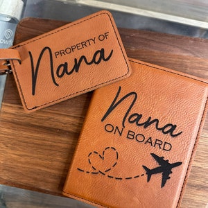 Personalized passport holder, customized luggage tag, property of, custom travel set