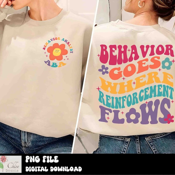 Behavior Analyst Png, ABA Png, Behavior Goes Where Reinforcement Flows, Behavior Analysis Png, Behavior Therapist Png, ABA Gift, ABA Shirt