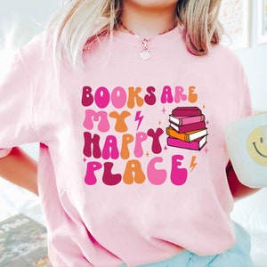 Book Shirt, Books Are My Happy Place, Book Gift, Book Lover Gift, Reading Book, Bookworm Gift, Book Club Gift, Booktrovert, Funny Reading