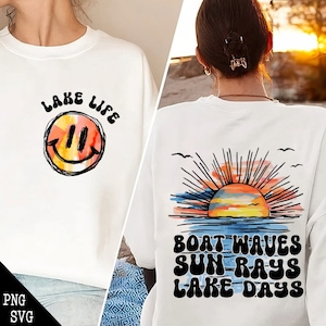 Boat Waves Sun Rays Lake Days PNG SVG, Lake Life Png, Summer Lake Png, Lake Vacation Svg, Summer Vibes Png, Lake Days Png, Lake Shirt Png