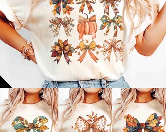 Retro Fall Pumpkin Bow PNG SVG, Fall Coquette Bow PNG, Fall Shirt Png, Autumn Pumpkin Png, Autumn Sublimation Design Fall, Fall Autumn Shirt