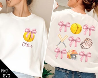 Softball Coquette Bow Png Svg, Soft Girl Era png, Baseball Png, Coquette Softball Png, Social Club png, Pink Bow, Softball, Softball mom