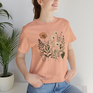 Wildflower Shirt, Vintage Pressed Flowers Cottagecore , Flower Lover ...