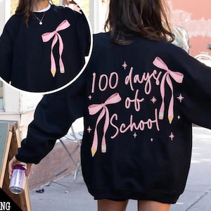 100 Days of School Coquette Bow Png, Coquette Teacher Pencil Bow Png, 100 days shirt, School Teacher Png, Girls 100th Day, Teacher Stuff