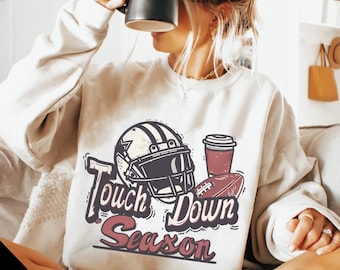 Temporada de toque PNG, Temporada de futebol, Retro Football Png, Funny Football Mom Png, Game Day, Touch Down, Football Retro Sublimation Png