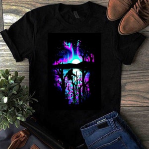 Bigfoot T-Shirt, Bigfoot At Night Funny Men Women T-Shirt Cotton Funny T-Shirt, Funny Gift Black, Birthday Gift, Graphic Gift For Friend