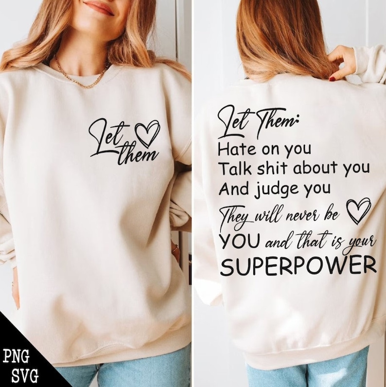 Let Them SVG PNG, Strong Women Png, Empowered Women Svg, Inspirational, Self Worth Png, Self Love Png,Motivational Png Mental Health Matters image 3
