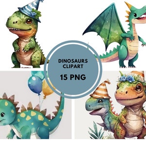 Watercolor Dinosaurs Clipart Png, Cute Dinosaur Clipart, Baby Dino Png Bundle, Dinosaurs Kids Illustrations, Dino , Jurassic Illustration