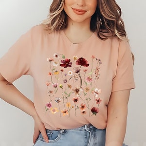 Wildflower Shirt, Vintage Cottagecore Shirt, Watercolor Flower Shirt, Flower Lover Gift, Wildflower Gift, Wild Flower Gift, Wildflower Lover