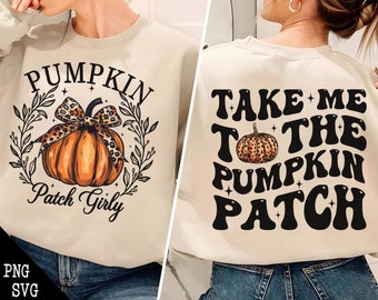 Coquette Pumpkin Patch Girly PNG SVG, Take Me to the Pumpkin Patch Png, Pumpkin Png, Fall Png, Halloween Png, Retro Halloween, Pumpkin Patch
