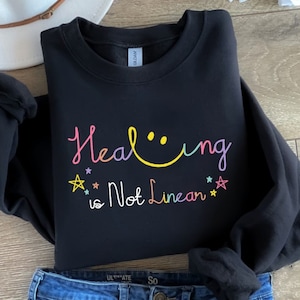 Mental Health PNG, SVG, Healing is Not Linear Png, Mental Health Png, Therapy Png, Positive Quote, Aesthetic, Anxiety, Sublimation Design