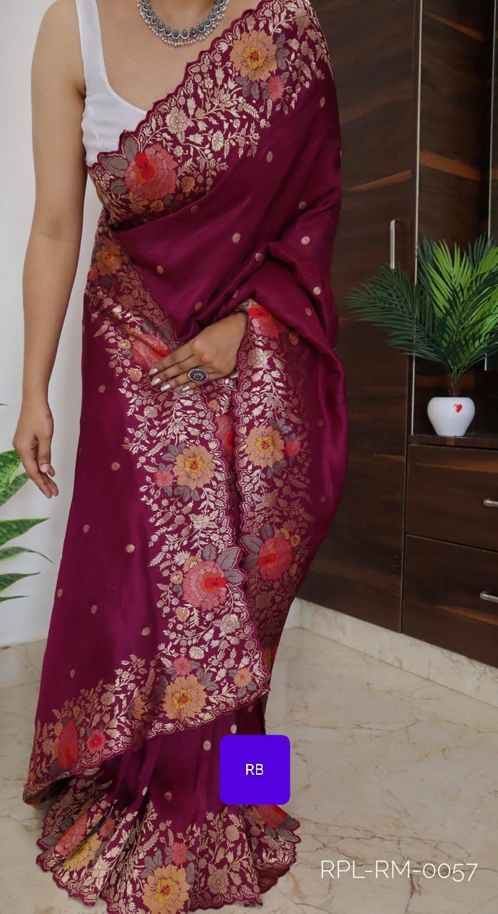 Munga silk saree with weaving work and cutwork design | Unstiched Blouse piece| Party wear Saree |Pure munga silk Saree