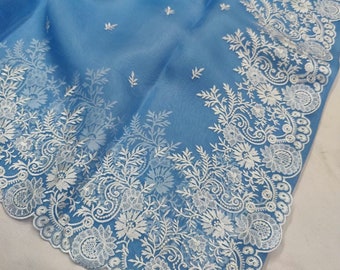 Organza Silk Saree with Embroidery Work for Party Wear, Indian Wedding Guest Dress