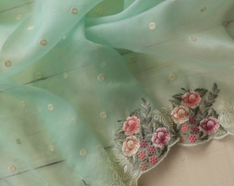 Pure organza over embroidary work and running blouse piece for party wear saree