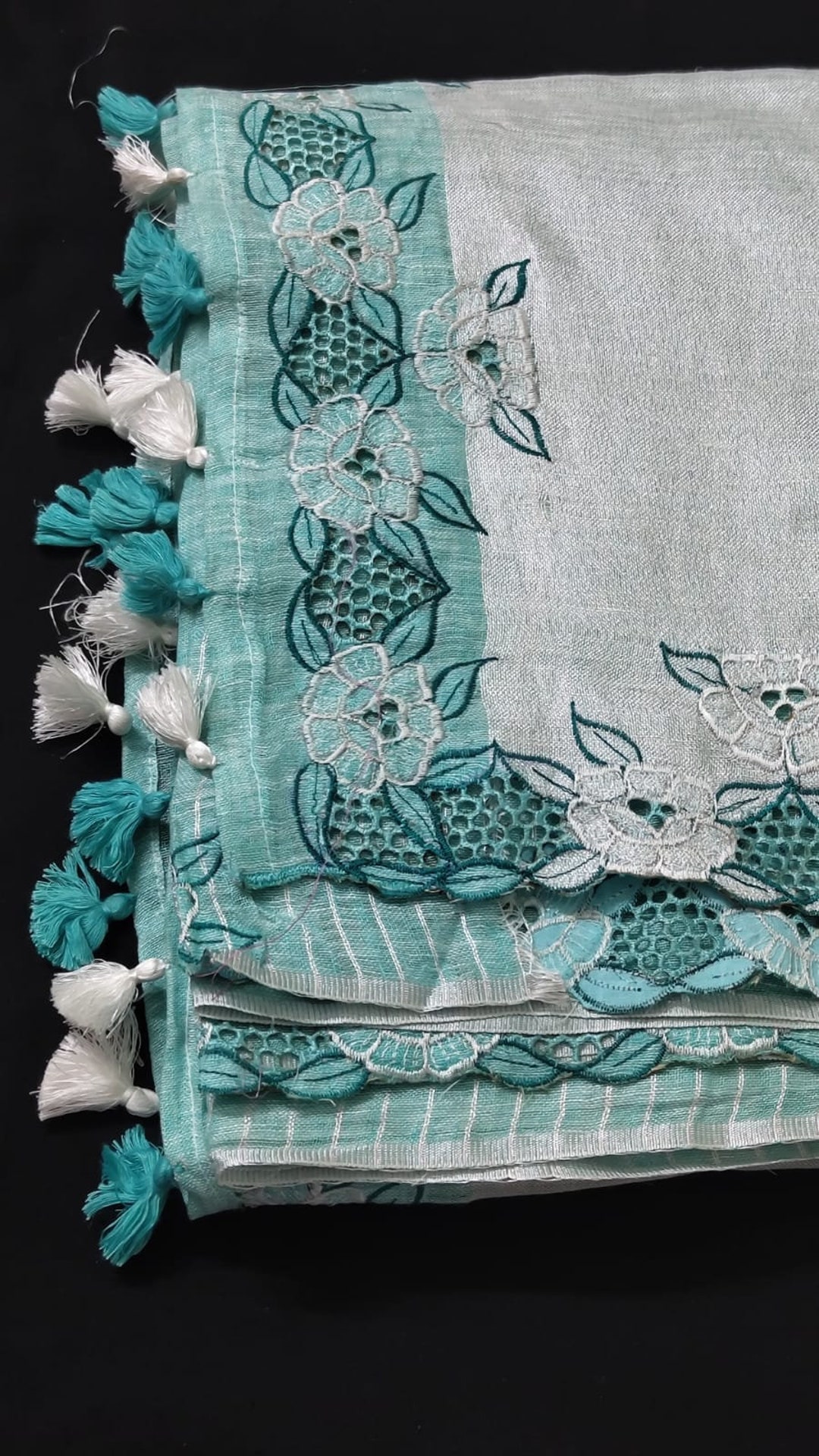 Lovely Day Cutwork Linen Blouse
