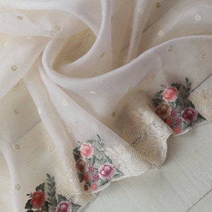 Pure organza over embroidary work and running blouse piece for party wear saree