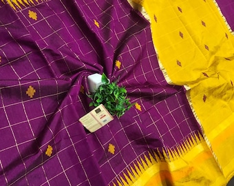 Silkmark Certified Raw Silk Saree: Woven Check, Party Wear