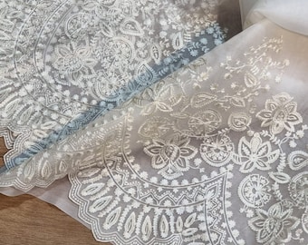 Sari en organza pur brodé, pièce de blouse non cousue, tissu pour tenue de fête ou mariage indien