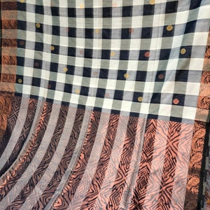 Exclusive mangalgiri silk with stribe weaving work and running blouse piece for summer wear ,arty wear saree