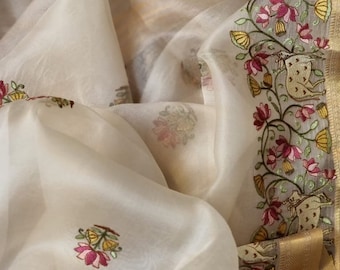 Pure Organza Silk Saree over embroidary work for party wear saree