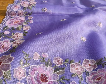 Exclusive tussar kota saree over machine embroidary work for party wear saree