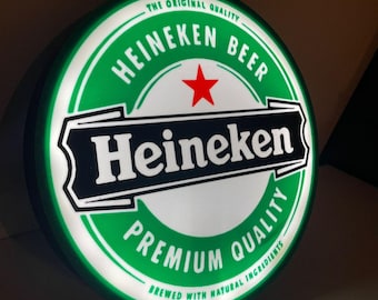 Heineken Light Box for Home Bar, Man Cave or Office Decor, Irish Pub Decor, Irish Home Bar