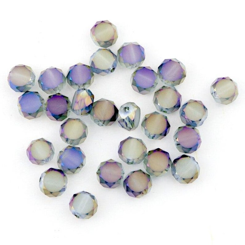 Hot New 710pcs Flat Round Crystal 8mm Faceted Crystal Spacer Charm Beads Half Purple Plated Color Fit Jewelry DIY Making