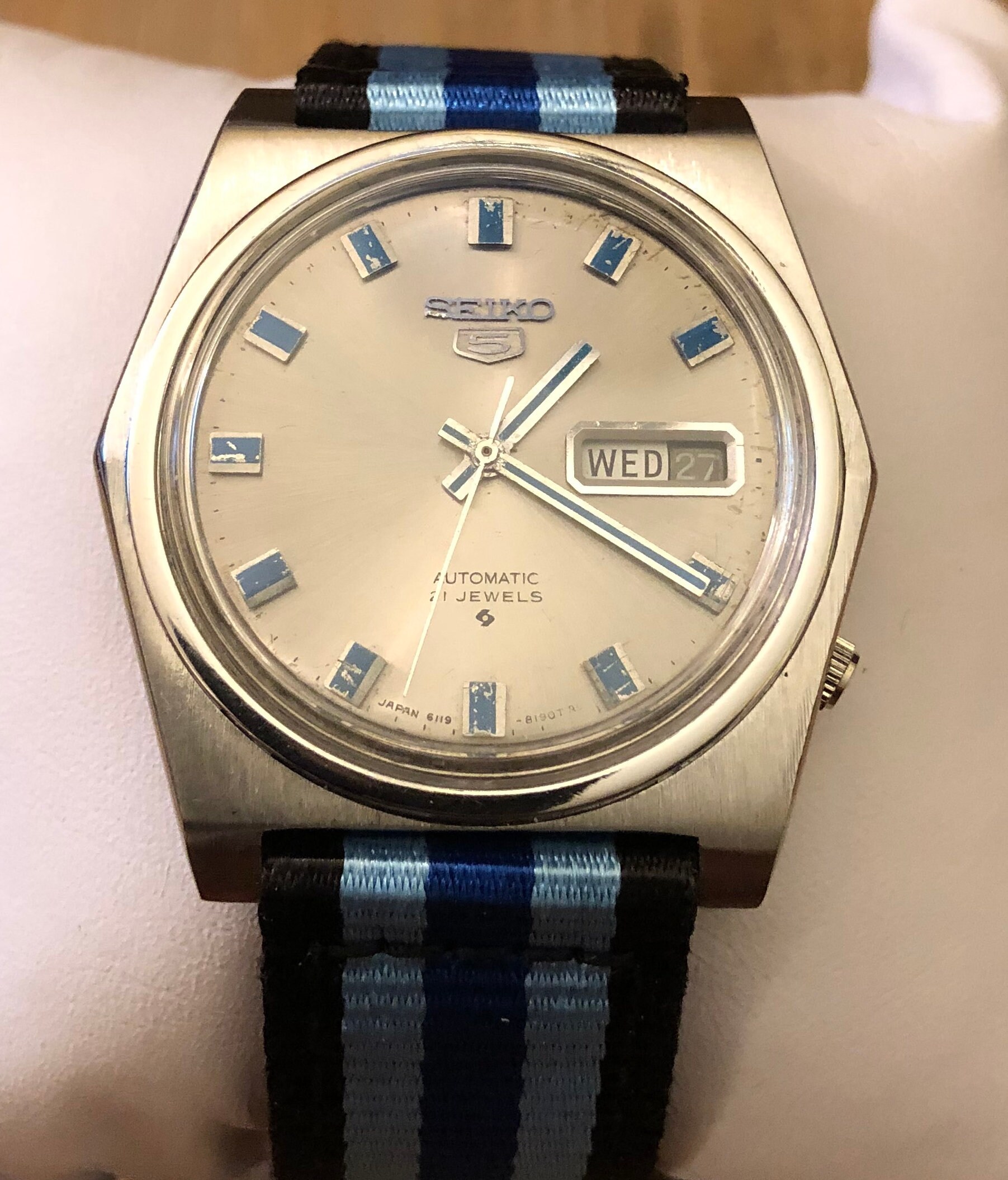 Seiko 5 6119-8190 May 1969 Rare JDM With Blue Accents. - Etsy