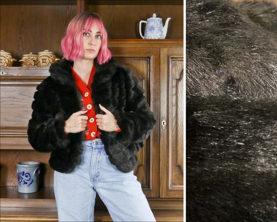 Vintage 90's Does 60's Dark Brown Faux Fur Jacket M-XL - Etsy