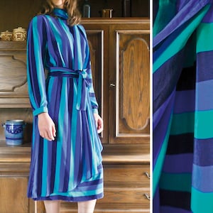 Vintage 90s Jacques Fath Silk Dress with Belt & Scarf Haute Couture S