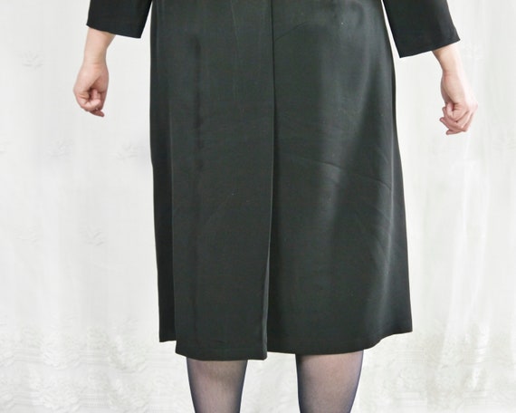 Vintage 30s 40s Black Rayon Dress XL - image 8