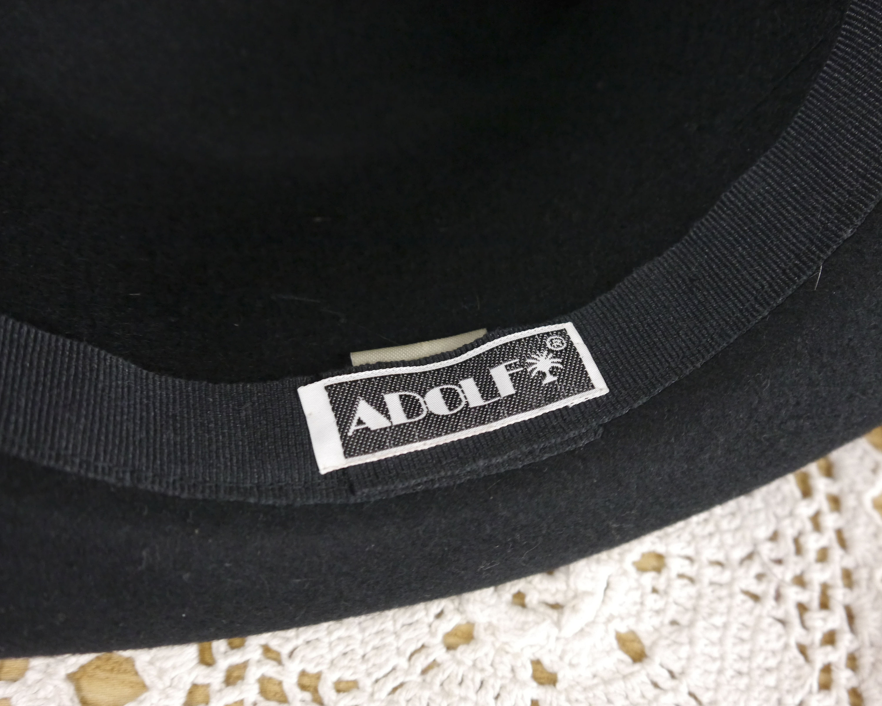 Vintage 80s Black Felt Hat Embroidered With White Pearls - Etsy