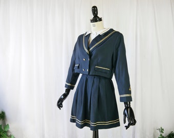 Vintage 60s 70s &quot;DOLLY&quot; sailor suit | skirt, jacket & blouse 3XS