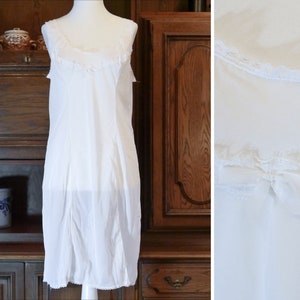 Vintage Lingerie 60s White Undergarment Lace Women's Underwear L Retro Negligé Fine Undergarmentnylon