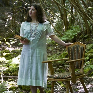 Antique 1920s light green chemise night dress &quot;AS IS&quot; XL