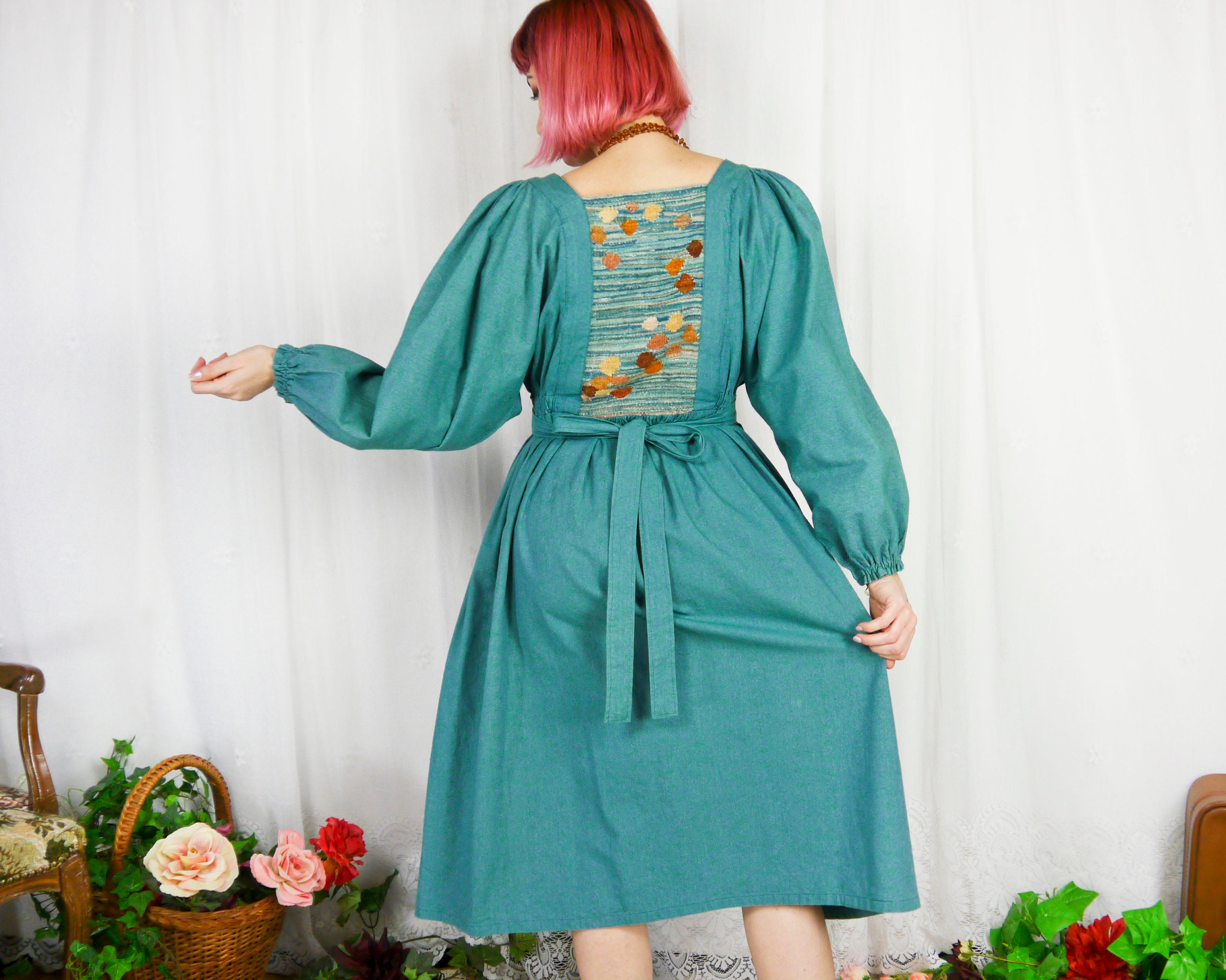 Vintage 70s Kaftan Dress With Handwoven Fabric Insert M-L - Etsy 