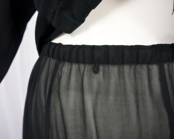 Vintage 40s 50s slip underskirt sheer black XL-3XL - image 3